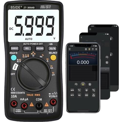Professional Multimeter Auto/Manual Range Digital Universal Meter 6000 Counts LCD Display True RMS AC/DC Voltage Current Meter
