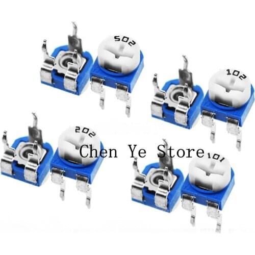 RM065 RM-065 100R 200R 500R 1K 2K 5K 10K 20K 50K 100K 200K 500K 1M 102 103 ohm Trimpot Trimmer Potentiometer Variable Resistor