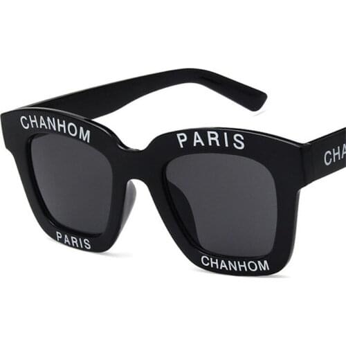 Slogan Words PC Frame Square Mirror Lens Sunglasses Women Men Brand Design UV400 Sun Glasses 2018 Shades oculos de sol feminino