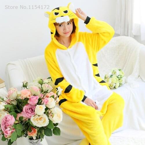 Tiger Anime Adult Onesies Pyjamas Cartoon Animal Cosplay Costume Pajamas Adult Onesies Sleepwear Halloween Kigurumi