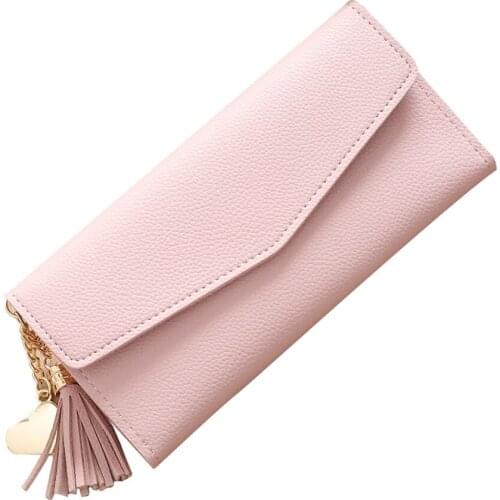 New Arrival Ladies Girl Long Clutch Change Coin Purse Hasp Cards Holder Pocket Simple Fashion Women FemaleTassels Wallet Popular