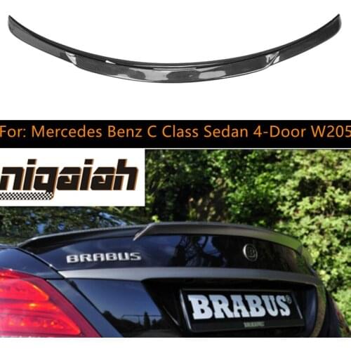 Brabus Style Car Rear Trunk Spoiler for Mercedes Benz C Class 4 -Door W205 Sedan 2015-2019 Carbon Fiber Rear Spoiler Wing