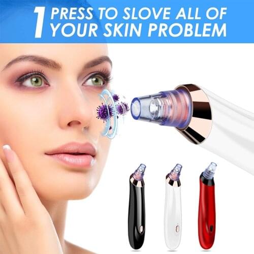 Blackhead remover Pore Vacuum 5 in 1 Blackhead Vacuum Tools Kit Electric Comedo Suction Device with 3 Adjustable Strength