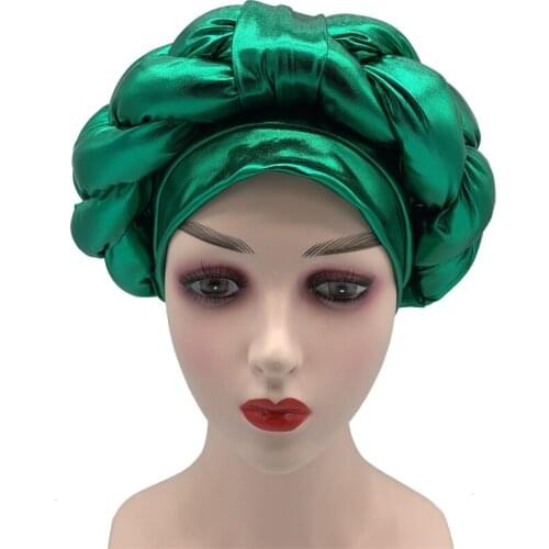 Fashion Braids Womens Turban Bonnet Caps African Auto Geles Headtie Muslim Head Wraps Hijab Hat Islamic Headwear Accessories
