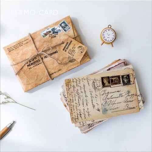 30Pcs/pack Retro memories of yellowed old letters Nostalgic Past Postcard Greeting Card Envelope Gift Birthday Card Message Card