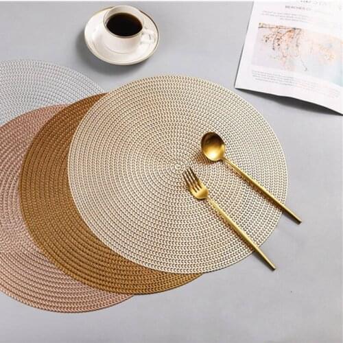 38CM Round PVC Placemat Kitchen Dining Table Mats Steak Pad Anti-scalding insulation Pads Nordic Hotel Restaurant Home Decor