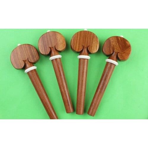 4 pcs rose wood cello tuning pegs 4/4 size inlaid bones, Cello Accessories