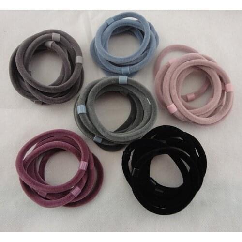 6PCS 5mm Velvet Elastic hair bands ponytail holders for gilrs skinny fur hair ties DIY hair accessories