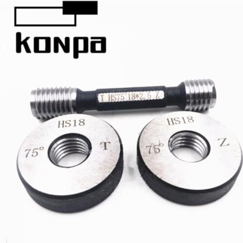 75 Degree M12 - M40 steel rod sleeve thread plug ring gauges set plain screw plug / O ring GO NOGO gauge measuring gages tool