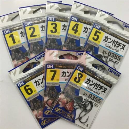 Authentic OWNER Hooks Super Sharp Barbed Fishing Hooks With Ring Black Ultra-light Crucian Carp Hooks Hook Anzol Circle Hooks