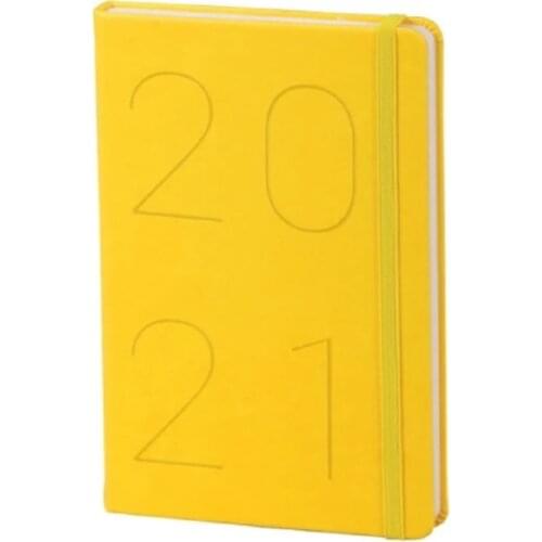 2021Notebook Planner Agenda 13cm x 21cm Hard Cover Diary Smoked Orange Yellow New Year Notebook