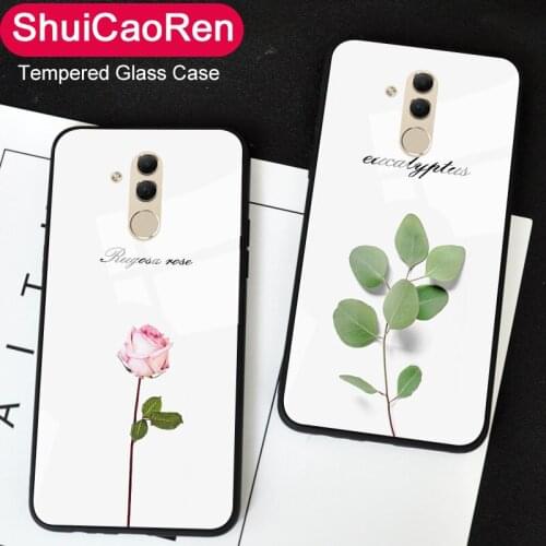 Pretty Rose Tempered Glass Case For Huawei Mate 20 Pro 20XSimple Floral Silicone TPU Cover For Huawei Mate 30 Lite