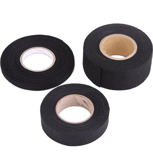 Black Heat-resistant Flame Retardant Fabric Tape Coroplast Adhesive Cloth Tape For Car Cable Harness Wiring Loom Protection