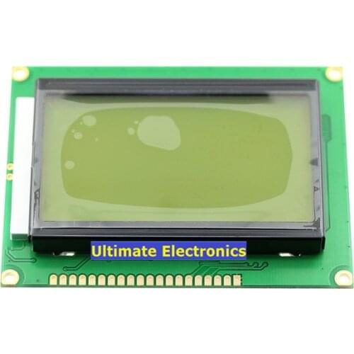1pcs Yellow green screen 12864 LCD screen 5V black font with Chinese font with backlight ST7920