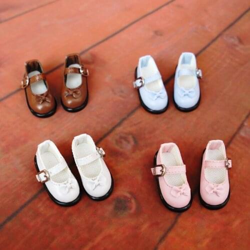 N01-X081 children handmade toy 1/3 1/4 Doll Accessories BJD/SD doll Cute bow buckle shoes 1pair