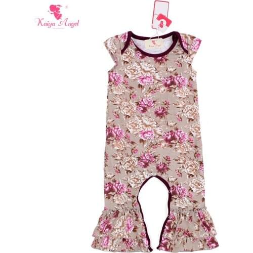 Kaiya Angel Baby Clothes Floral Print Baby Rompers Cotton Jumpsuit Infant Baby Girls Mini Romper Jumpsuit Wholesale 5pcs/lot