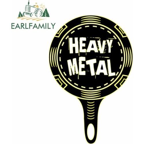 EARLFAMILY 13cm x 9.2cm for Heavy Metal Pan Car Stickers Windshield Refrigerator Decal Surfboard Cartoon Bumper Vinyl Car Wrap