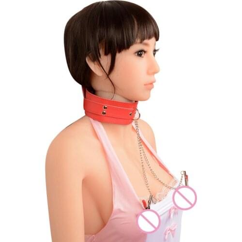 EXVOID Leather Nipple Clip Neck Collar Slave Restraint Halloween Party Cosplay BDSM Sex Toy For Women Men Breast Clamp