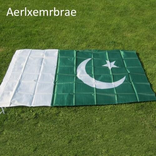 Aerlxemrbrae flag 90 x 150cm Pakistan flag Banner Hanging National flag Pakistan Home Decoration flags