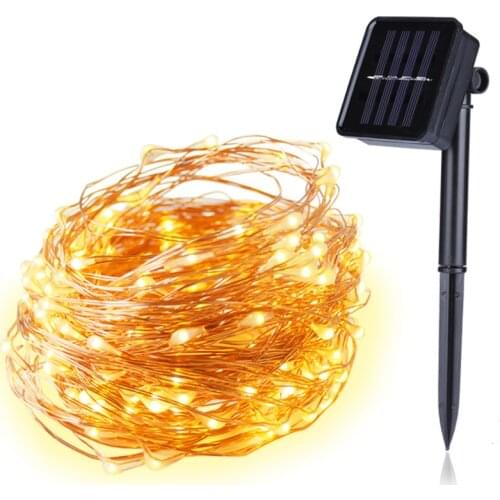Outdoor 10M 20M Solar Lamp LED String Fairy Lights Flash 100/200leds Waterproof For Ramadan Christmas Garden Wedding Decoration