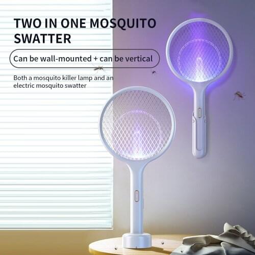 Mosquito Swatter Electric Mosquito Racket 2 in 1 Insect Racket Swatter Zapper Rechargeable Mug 3 Network Bug Zapper Killer Trap