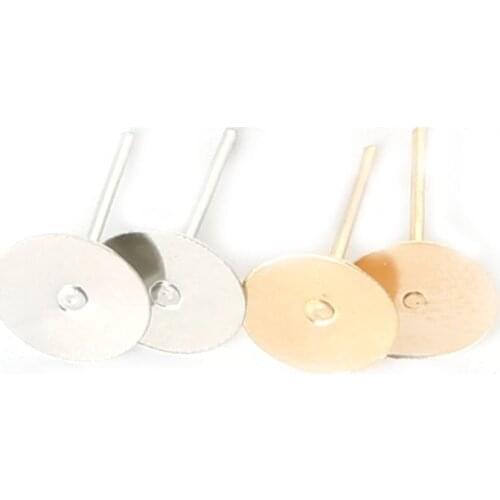 Mix Sizes 300Pcs/400Pcs/500pcs/lot Gold Rhodium Earring Stud Ear Nail Iron Flat Base Cup Posts Earring Findings For DIY Jewelry