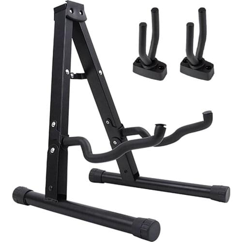 Guitar Folding A-Frame Stand for Acoustic Electric and Classic Guitars Bass with Guitar Hanger