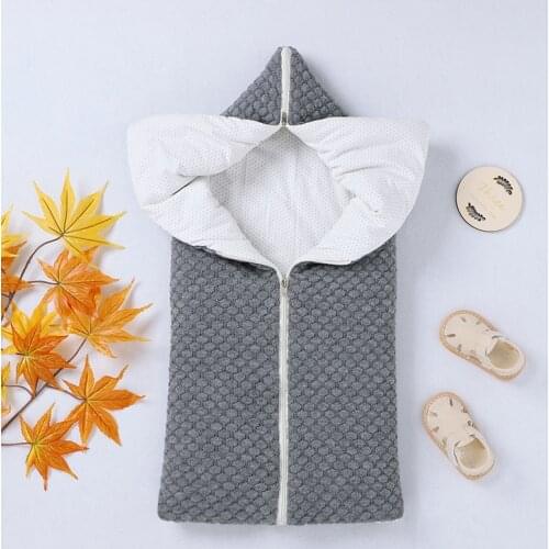 Infant Baby Sleeping Bag Fashion Zipper Newborn Girls Blanket Boys Sleep Sack Solid Knitted Toddler Stroller Cradle Wrap Swaddle