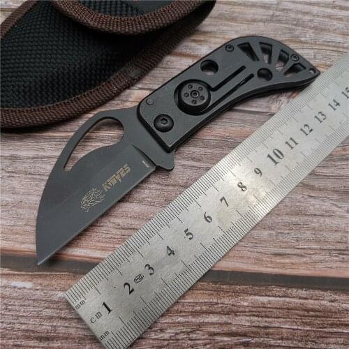 SR 5CR13 stainless steel black mini folding knife wilderness survival knife self-defense folding knife camping barbecue tool