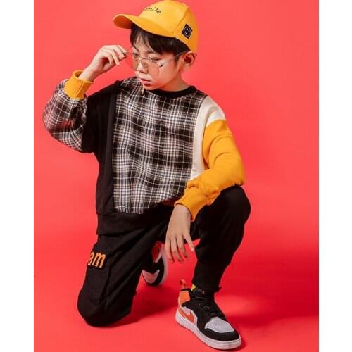Hip Hop Dance Costume For Boys Rave K-pop Outfits Fall Street Dance Wear Designer Clothes Kids Joggers Fasion Wears JL1950