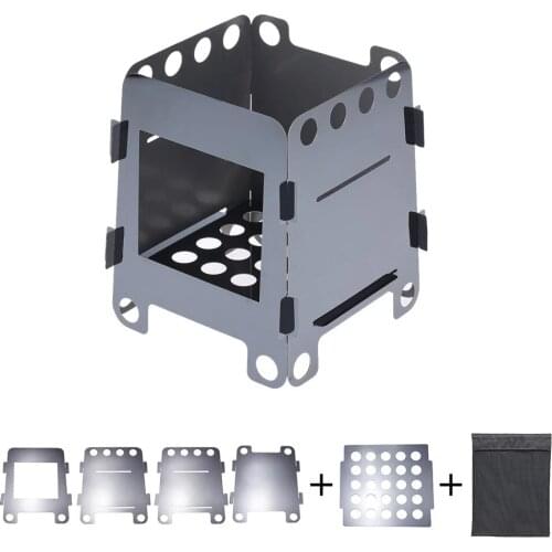 Outdoor Lightweight Camping Wood Stove Portable Outdoor Folding Titanium Wood Stove Burning Picnic Alcohol Wood Stove