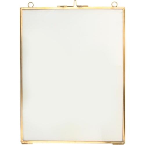 Vintage Antique Brass Glass Picture Photo Frame Hanging Portrait 6 X 8 Inch