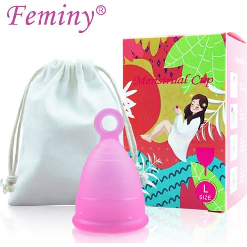 2Pcs/Set Feminy Medical Silicone Menstrual Cup Sterilizer Hygiene Women Menstrual Cup Period Cup for Reusable Menstrual Period