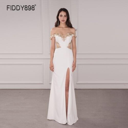 Simple Wedding Dress 2020 Sweet-Heart Bride Gown for Women Off-Shoulder Appliques Bridal Dresses with Slit Vestidos De Novia