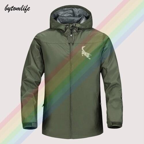 Celtic Wolf Symbol Winter Jacket Men Lightweight Hooded Zipper Waterproof Coat Windproof Outdoor Sportswear Asian Size