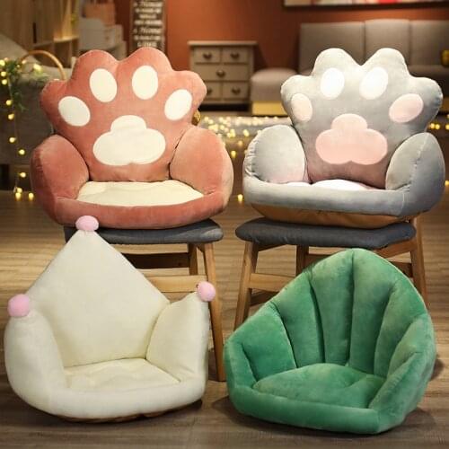 1pc 50*35cm Colorful Paws Crowns Shell Plush Sofa Pillow Surrounded Seat Cushion Stuffed for Indoor Floor Chair Birthday Gift