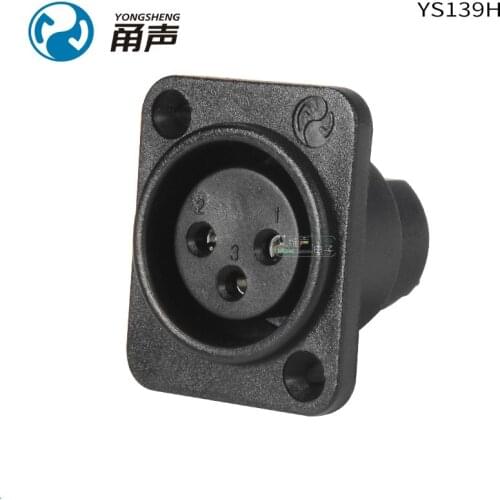 1Pcs Yongsheng YS139H/143H plastic three-pin XLR male and female socket PCB circuit board installation OEM factory 3-pin HIFI