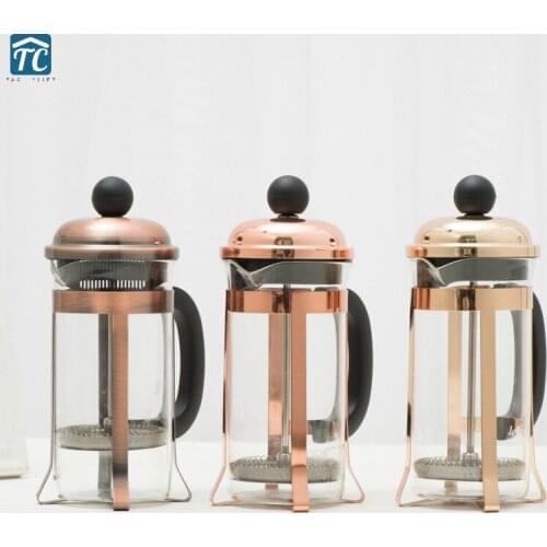 350ml French Press Coffee Pot Coffee Maker Kettle Tea Brewer Borosilicate Glass Tea Maker Heat Resistant Thermos Drinkware