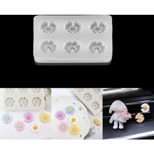 3D Daisy Flower Decorator Silicone Molds Handmade Soap UV Epoxy Resin Mold Key Chain Pendant Craft DIY Making Jewelry Mold Tool