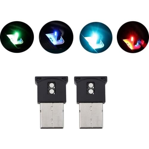 8 Colors Automatic RGB Mini USB LED Ambient Light Atmosphere Lights Mood Interior Lamp Plug Mini Auto Accessories Decoration