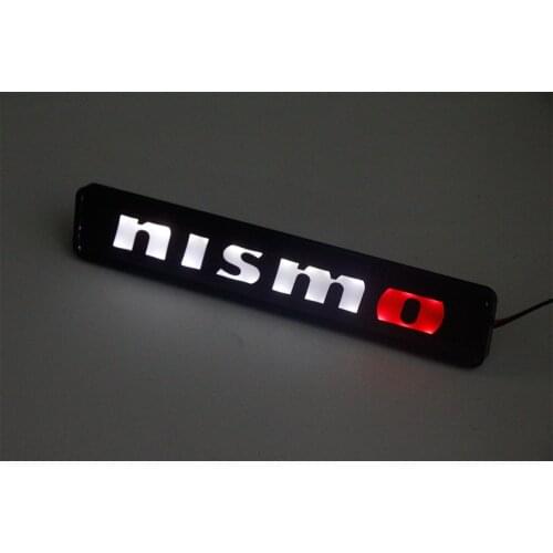 Car Sticker Front Hood Grille Emblem LED Decorative Light For Nissan Nismo Tiida Sunny Qashqai MarchTeana X-trai Accessories