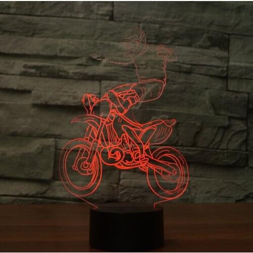 Cross-Country Motorcycle 3D LED Night Light 7 Colors Change Table Lamp Vision Desk Lampara Led USB Sleeping Lamp Drop Shipping