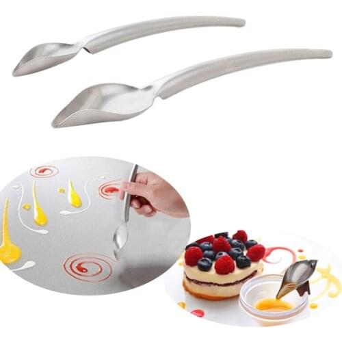 DIY Chocolate Large Pencil Filter Spoons Decorating Spelling Spoon Cake Decoration Metal Stainless Steel Baking Pastry Tools