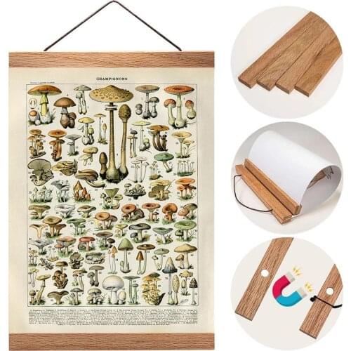 Magnetic Hanger Wood Photo Frames DIY Teak Pine Kit for Vintage Canvas Painting Poster Picture Wall Art Home Decor