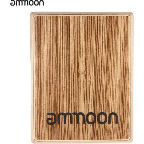 Ammoon Compact Travel Cajon Drum Flat Hand Drum Wood Drum Persussion Instruments for Rhythm Sense Practice 31.5 * 24.5 * 4.5cm