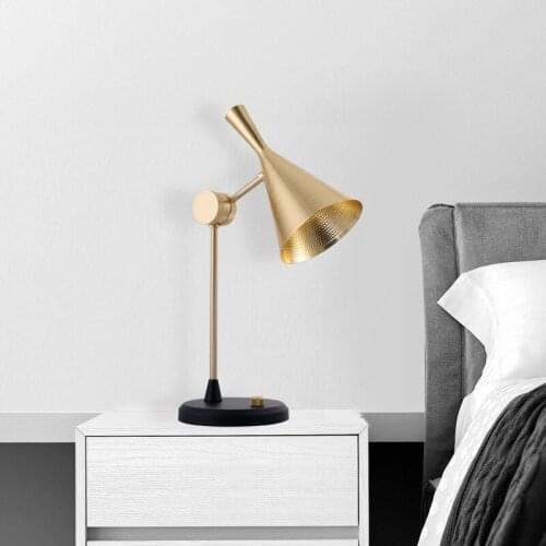 Modern loudspeaker cover desk lamp post modern metal industrial wind living room bedroom study adjustable desk lamp