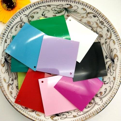 LNHOME 50g/Lot 30*30mm Square Sequins Mix Solid Colors Loose Flat Spangle Paillettes For Clothing Sequins With 1 Hole