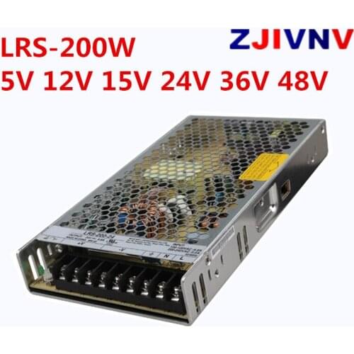 LRS-200-12V 24V 5V 15V 36V 48V can replace meanwell LRS-200-15 200W Single Output Switching Power Supply 12V 17A ac-dc smps
