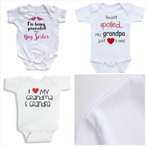 Cute Newborn Children Baby Girl Clothes Babies Bodysuit Infant Beby Jumpsuits Sunsuit Kid Summer Clothing My Grandpa Print 0-24M