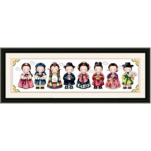 Silk threads kits de punto de cruz cross stitch needlework sets kit embroidery floss Korean wedding cartoon stamped cross stitch